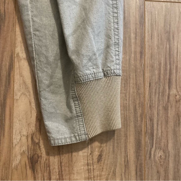 VTG Organically Grown Pants Wom Sz 5 Khaki Print Two Button Front Elastic Panels - Picture 4 of 9